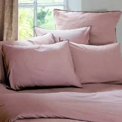 Linnea Parure de lit 240x220 cm et 65x65 cm coton lavé PALACE rose 3 pièces* Parure De Lit