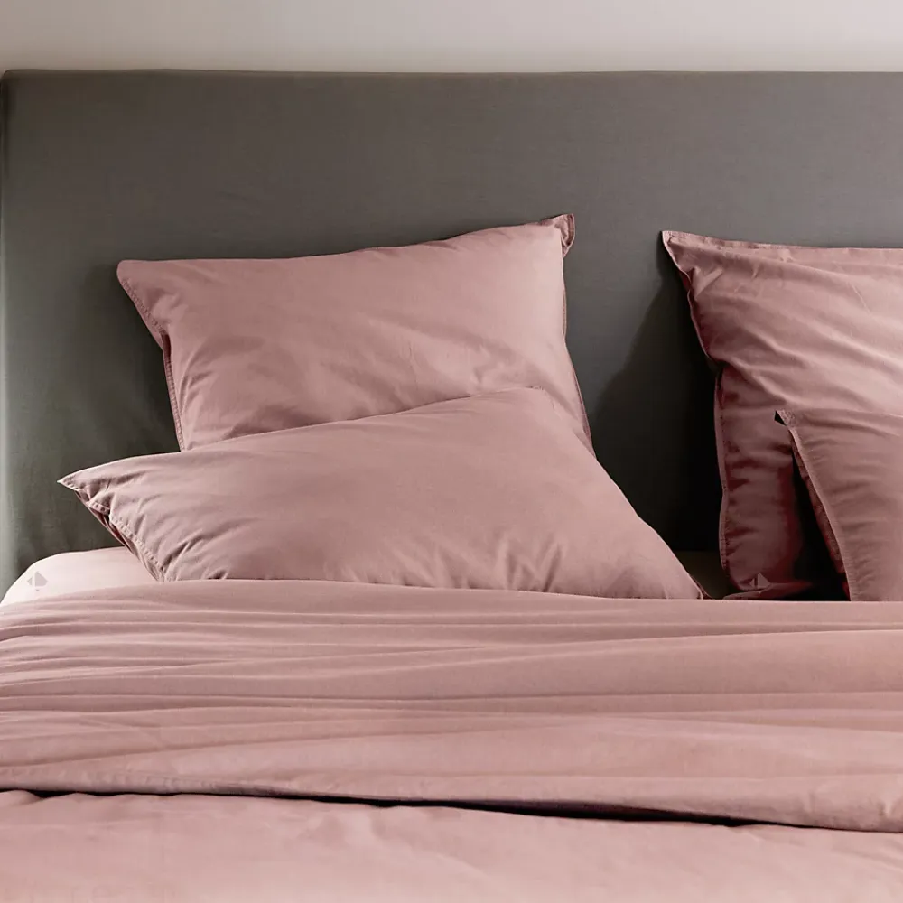 Linnea Parure de lit 240x220 cm et 65x65 cm coton lavé PALACE rose 3 pièces* Parure De Lit