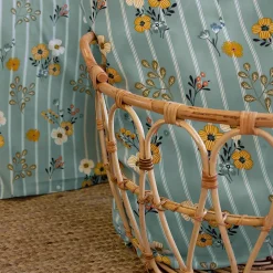 Parure de lit 240x220 cm FLORINETTE microfibre à rayures motif florale><noscript><img width=