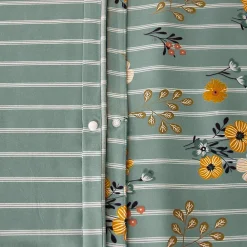 Parure de lit 240x220 cm FLORINETTE microfibre à rayures motif florale><noscript><img width=
