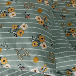 Parure de lit 260x240 cm FLORINETTE microfibre à rayures motif florale><noscript><img width=