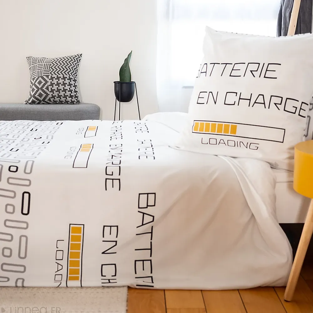 Linnea Parure de lit 140x200 cm microfibre LOADING blanc 2 pièces* Parure De Lit