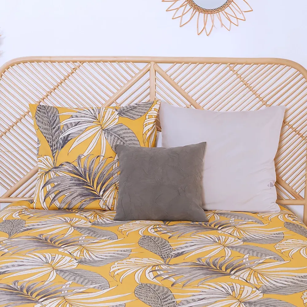 Linnea Parure de lit 240x220 cm Microfibre 50% recyclée AQUILIE Jaune 3 pièces* Parure De Lit