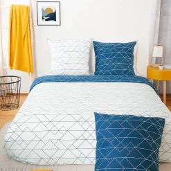 Linnea Parure de lit 240x220 cm microfibre LIST bleu 3 pièces* Parure De Lit