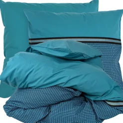 Linnea Parure de lit 260x240 cm percale de coton GUSTAV vert Emeraude 3 pièces* Parure De Lit