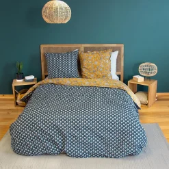 Linnea Parure de lit 240x220 cm pur coton ASCHWINI motif floral jaune 3 pièces* Parure De Lit