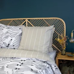 Linnea Parure de lit 260x240 cm pur coton ALIX motif végétation blanc et noir 3 pièces* Parure De Lit