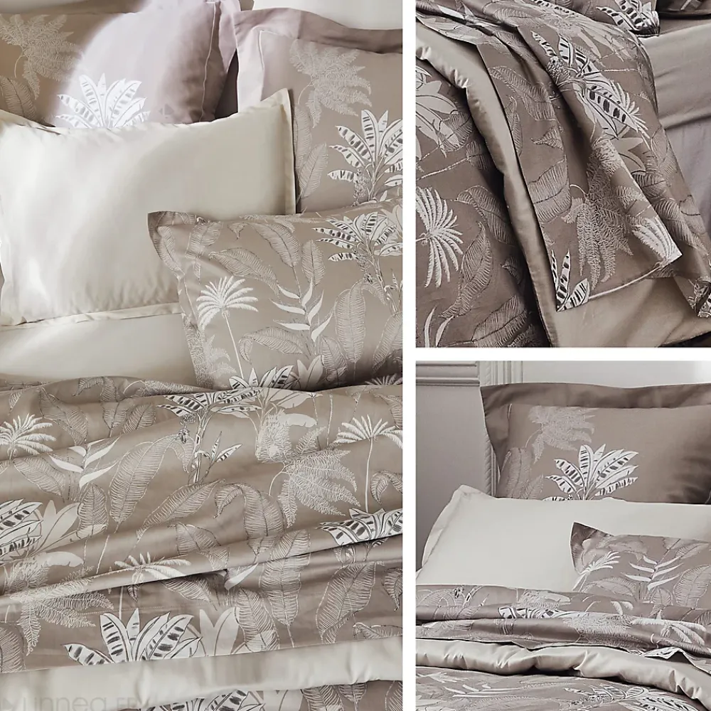 Linnea Parure de lit 140x200 cm satin de coton CAYENNE beige Ficelle 2 pièces* Parure De Lit