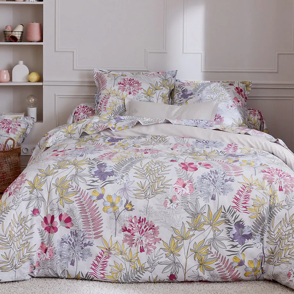 Parure de lit 200x200 cm satin de coton ANAÏS multicolore 3 pièces taies 50x70 cm>Linnea Hot