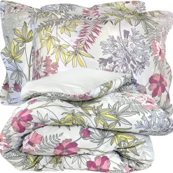 Parure de lit 200x200 cm satin de coton ANAÏS multicolore 3 pièces taies 50x70 cm>Linnea Hot