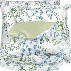 Parure de lit 300x240 cm satin de coton ANGÈLE vert tilleul 3 pièces>Linnea Outlet