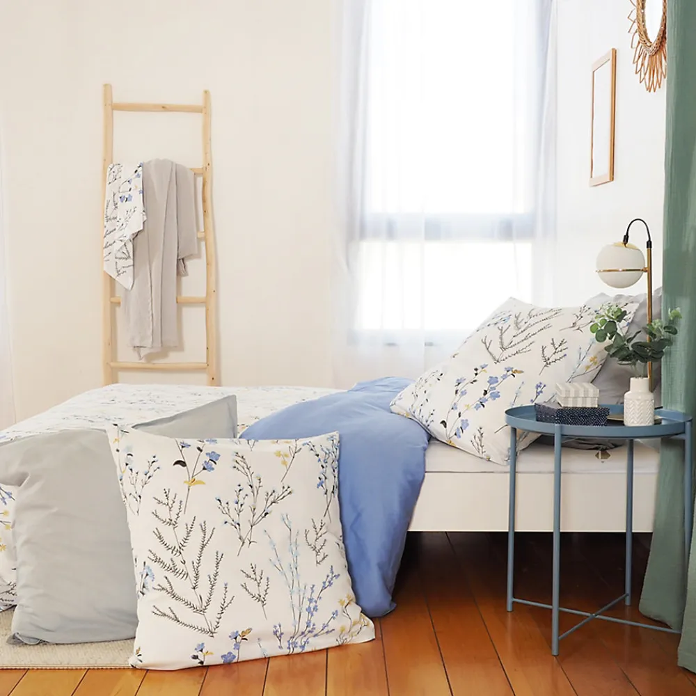 Parure de lit 240x220 cm Satin de coton FANILLE Blanc 3 pièces>Linnea Online