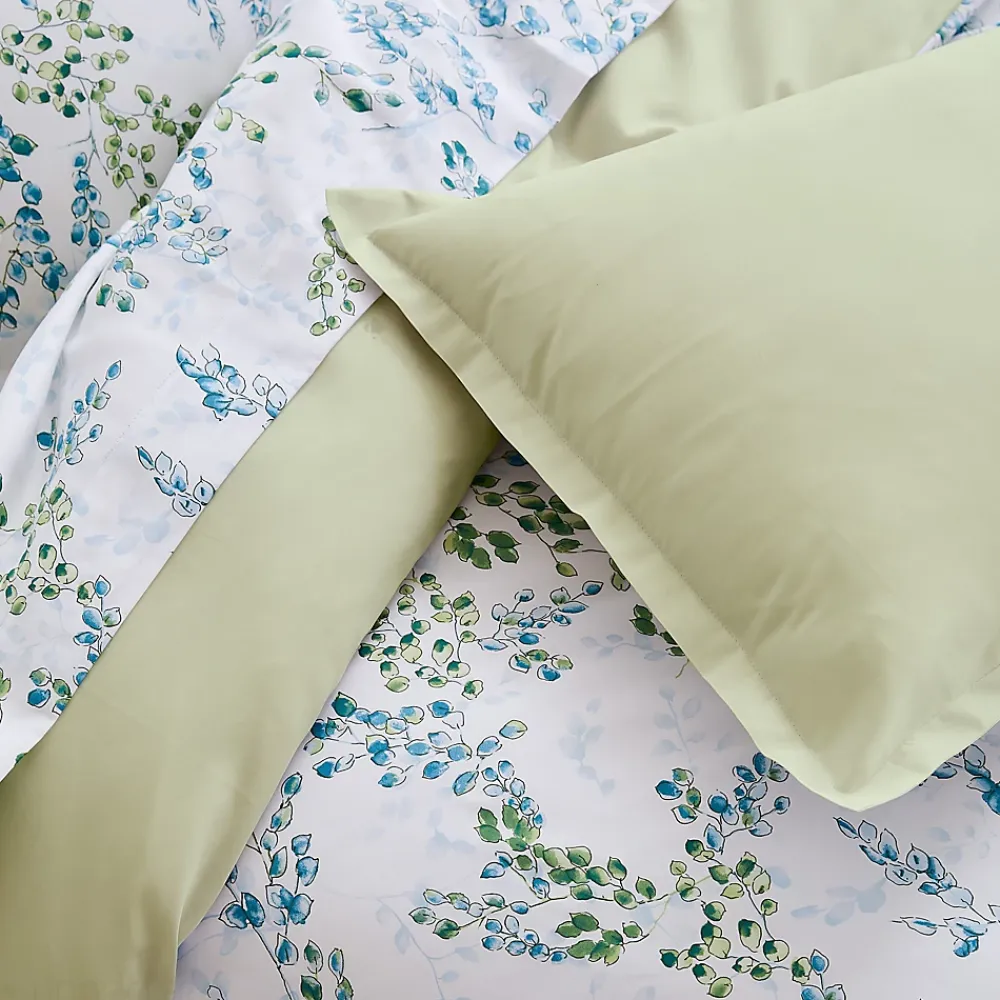 Linnea Parure de lit 240x220 cm satin de coton ANGÈLE vert tilleul 3 pièces* Parure De Lit