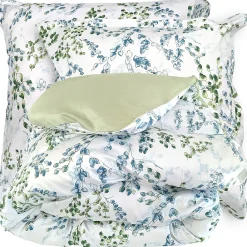 Linnea Parure de lit 240x220 cm satin de coton ANGÈLE vert tilleul 3 pièces* Parure De Lit