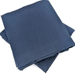 Parure de lit 240x220 cm satin de coton SAPRI bleu indigo 3 pièces><noscript><img width=