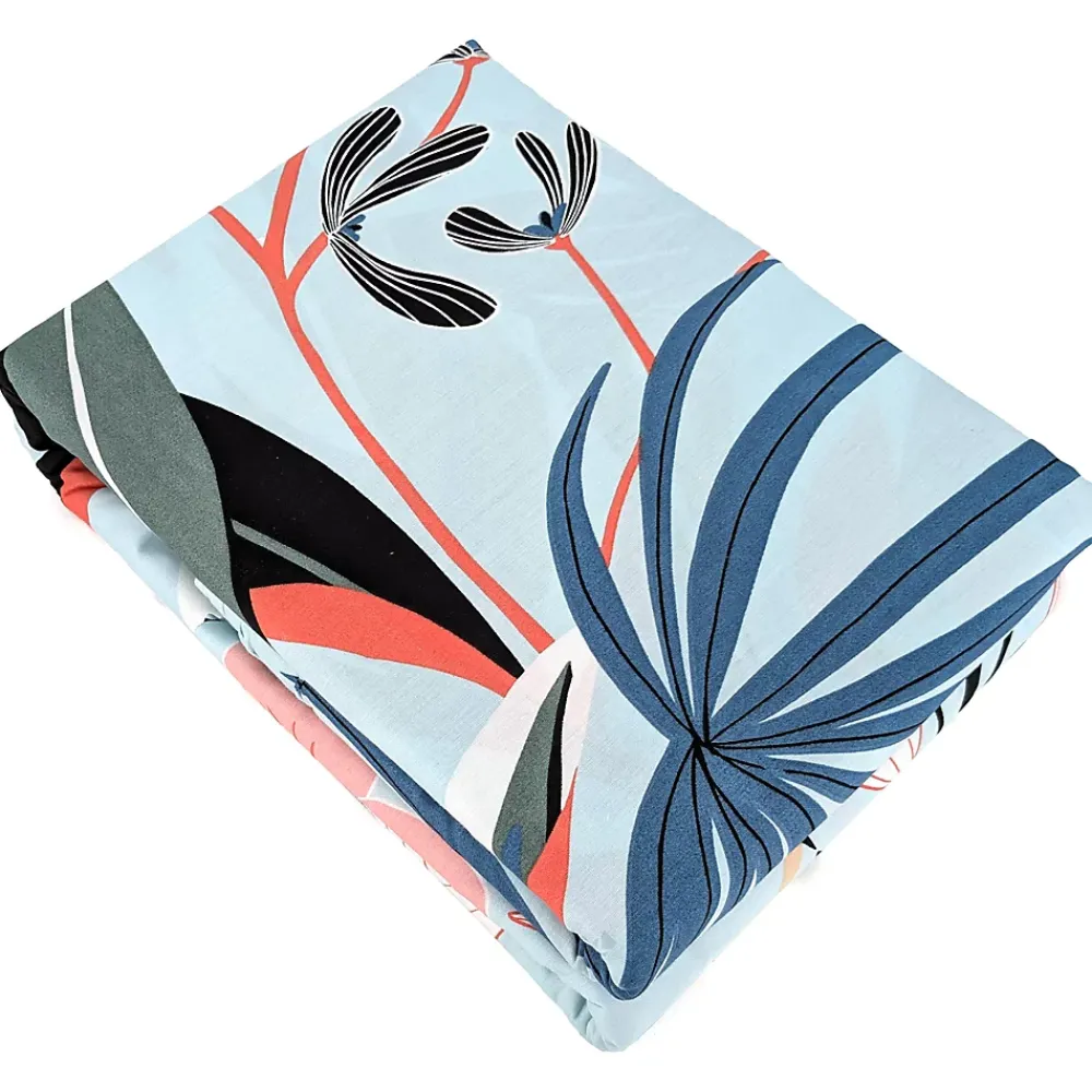 Linnea Parure de lit 240x220 cm Satin de coton PAYA Bleu 3 pièces* Parure De Lit