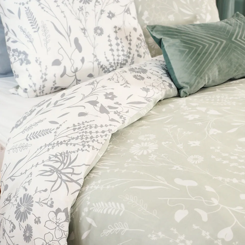 Parure de lit 240x220 cm Satin de coton SUSIE Vert 3 pièces>Linnea New