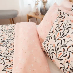 Parure de lit 240x220 cm Satin de coton JOY Rose 3 pièces><noscript><img width=