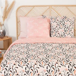Parure de lit 240x220 cm Satin de coton JOY Rose 3 pièces><noscript><img width=