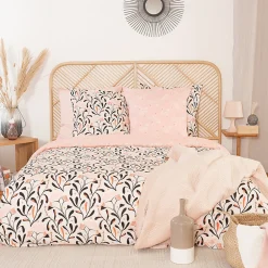 Parure de lit 240x220 cm Satin de coton JOY Rose 3 pièces><noscript><img width=