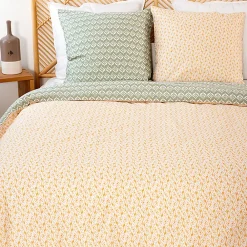 Linnea Parure de lit 260x240 cm Satin de coton ORIENT Vert 3 pièces* Parure De Lit