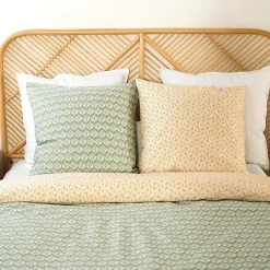 Linnea Parure de lit 260x240 cm Satin de coton ORIENT Vert 3 pièces* Parure De Lit