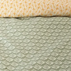 Linnea Parure de lit 260x240 cm Satin de coton ORIENT Vert 3 pièces* Parure De Lit