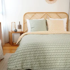 Linnea Parure de lit 260x240 cm Satin de coton ORIENT Vert 3 pièces* Parure De Lit