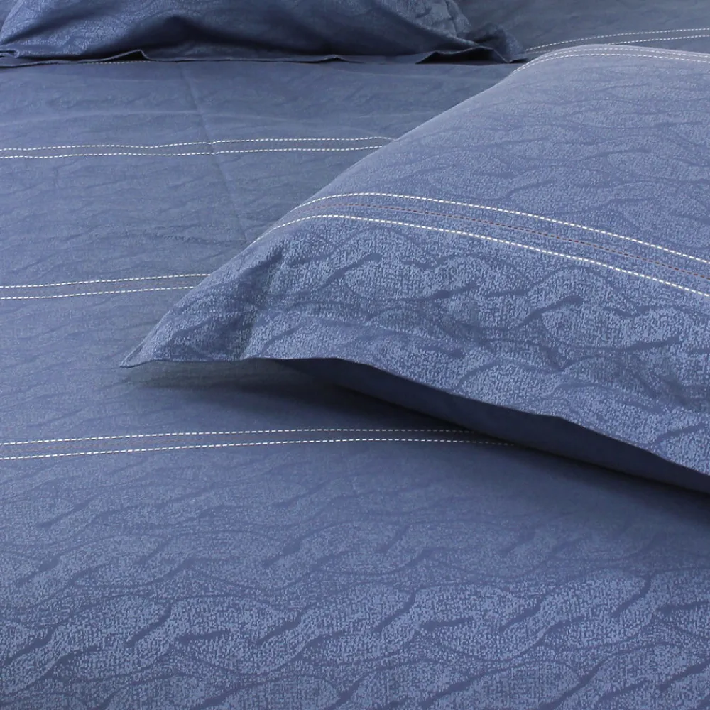 Parure de lit 260x240 cm Satin de coton VENDOME Bleu foncé>Linnea Best