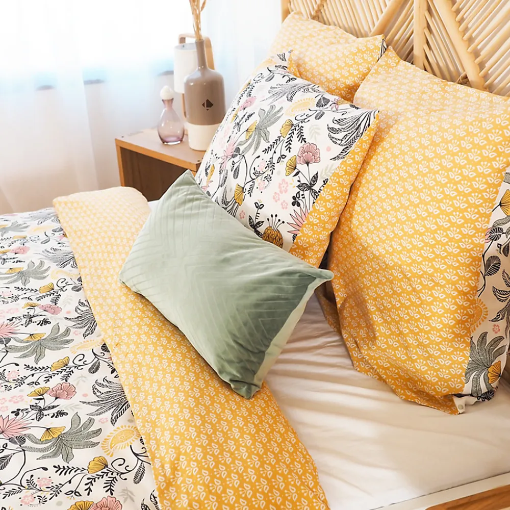 Parure de lit 240x220 cm Satin de coton WAYAN Vert 3 pièces>Linnea Clearance