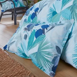 Linnea Parure de lit 260x240 cm taies 50x70 cm percale de coton MOOREA PACIFIC bleu/vert 3 pièces* Parure De Lit