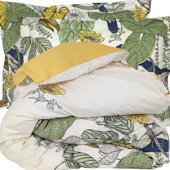 Parure de lit 140x200 cm 50x70 cm coton TOCO vert 2 pièces>Linnea Discount