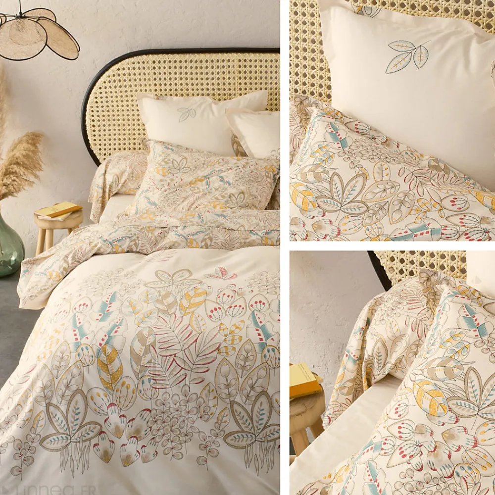 Parure de lit 200x200 cm 50x70 cm coton OKY écru Naturel 3 pièces>Linnea Best