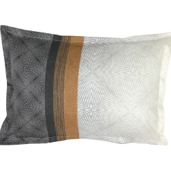 Parure de lit 260x240 cm 50x70 cm en satin de coton TIAGO noir><noscript><img width=