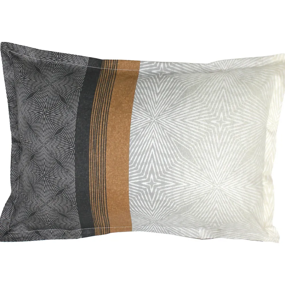 Parure de lit 260x240 cm 50x70 cm en satin de coton TIAGO noir>Linnea Discount