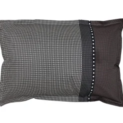 Parure de lit 240x220 cm 50x70 cm en satin de coton ENZO noir><noscript><img width=