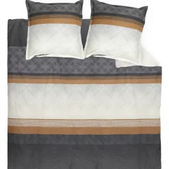 Parure de lit 280x240 cm 50x70 cm en satin de coton TIAGO noir>Linnea Outlet