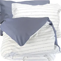 Linnea Parure de lit 280x240 cm 50x70 cm percale GABY bleu Baltique 3 pièces* Parure De Lit