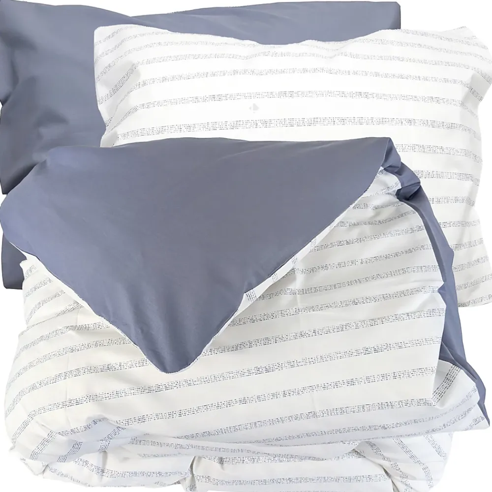 Linnea Parure de lit 280x240 cm 50x70 cm percale GABY bleu Baltique 3 pièces* Parure De Lit