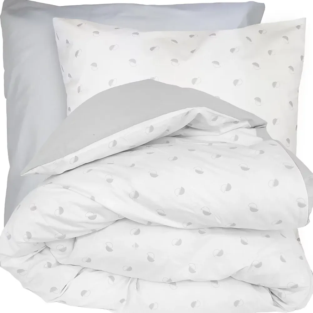Linnea Parure de lit 200x200 cm 65x65 cm percale de coton ALEX gris Nuage 3 pièces* Parure De Lit