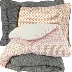 Parure de lit 200x200 cm 50x70 cm percale GABIN marron Epice 3 pièces>Linnea Outlet