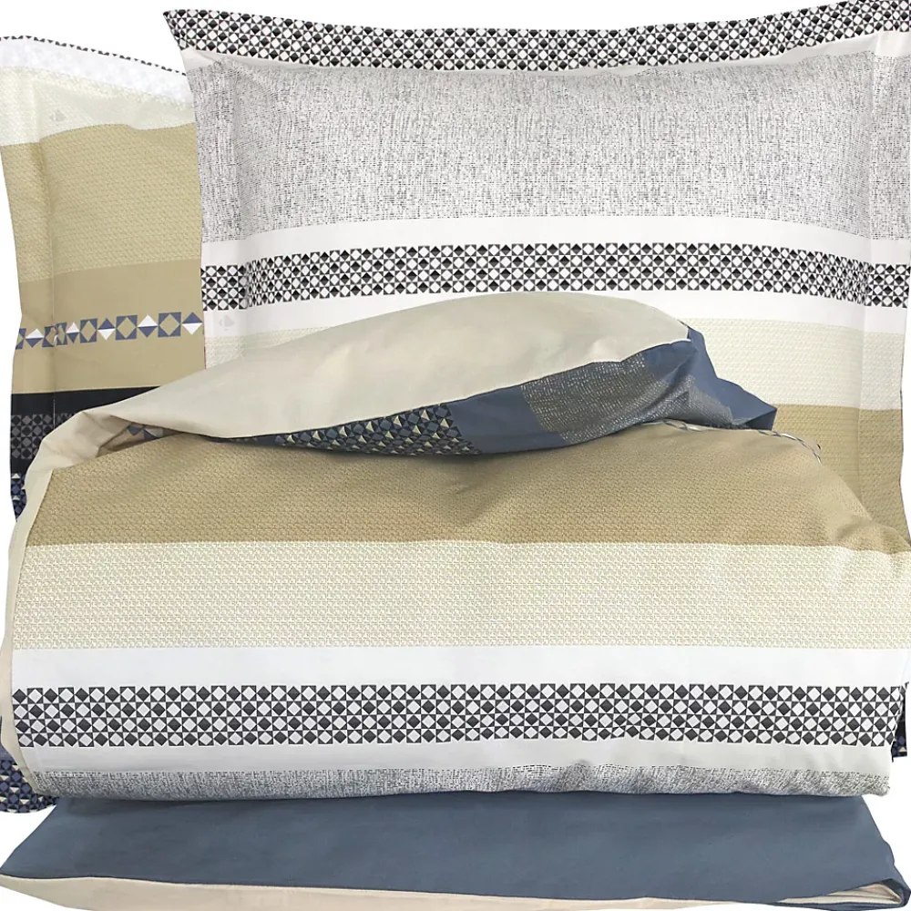 Linnea Parure de lit 260x240 cm 65x65 cm percale coton MARLOW acier* Parure De Lit