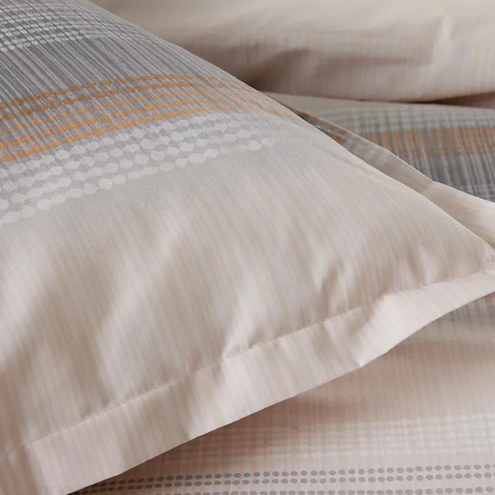 Linnea Parure de lit 140x200 cm 50x70 cm percale ESTEBAN beige 2 pièces* Parure De Lit