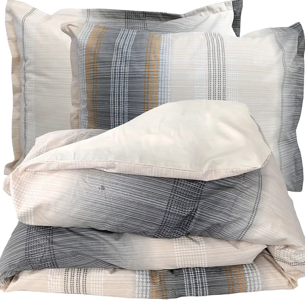 Linnea Parure de lit 140x200 cm 50x70 cm percale ESTEBAN beige 2 pièces* Parure De Lit