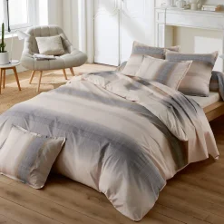 Linnea Parure de lit 240x220 cm 50x70 cm percale ESTEBAN beige 3 pièces* Parure De Lit