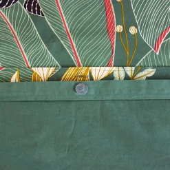 Parure de lit 240x220cm en coton GIGAJUNG vert motif tropical 3 pièces><noscript><img width=