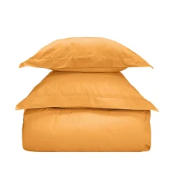 Parure housse de couette 140x200 cm avec 2 taies 65x65 cm en coton Caramel STUDIO>Sensei Maison Discount