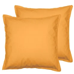 Parure housse de couette 140x200 cm avec 2 taies 65x65 cm en coton Caramel STUDIO><noscript><img width=