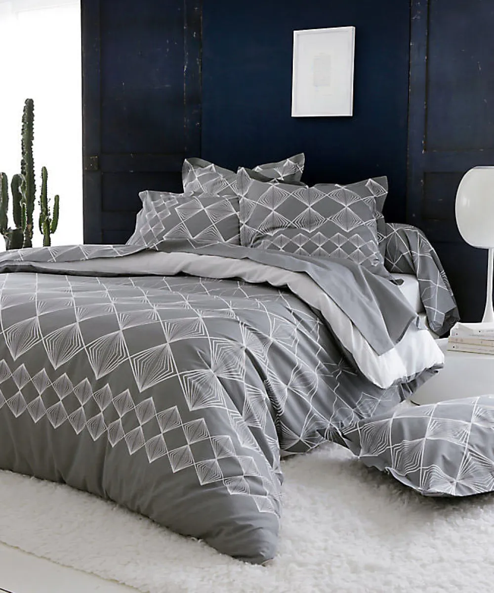 Tradilinge Parure Housse de Couette FOREVER GRIS (260x240 cm - Gris clair)* Housse De Couette