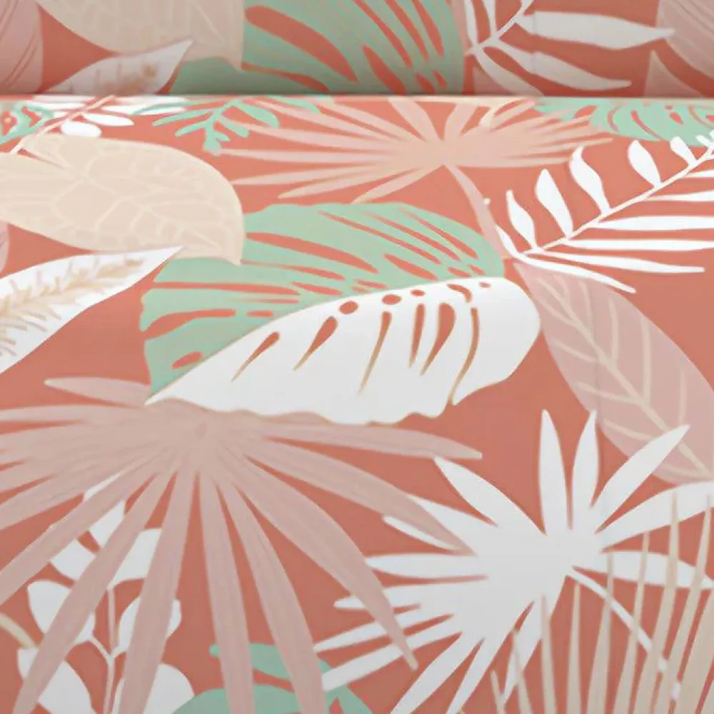 Soleil D'Ocre Parure housse de couette en coton 57 fils 260x240 cm TANZANIE corail, par* Parure De Lit
